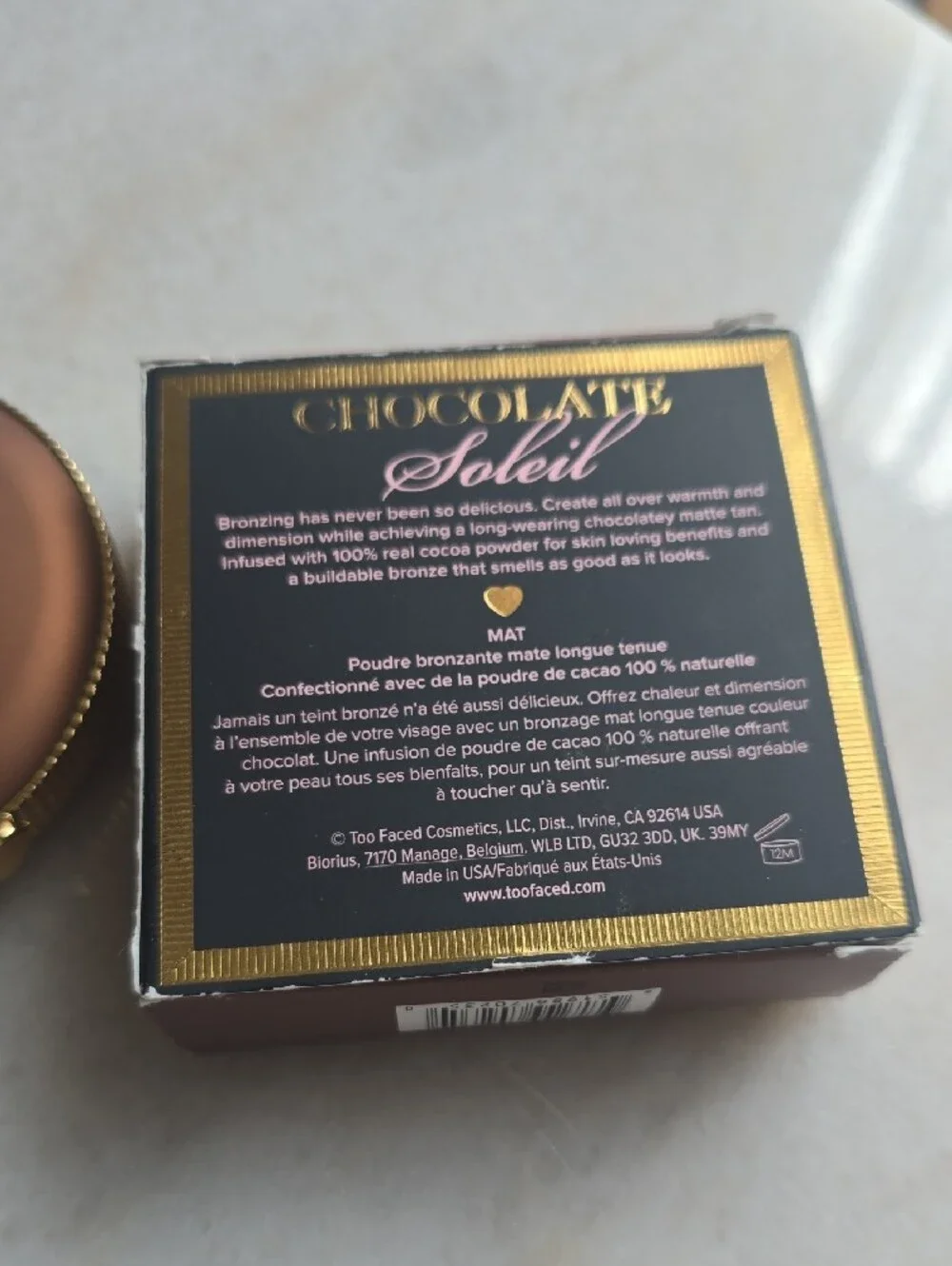 Too Faced Chocolate Soleil Matte Bronzer – Tan Brown with Gold Accents